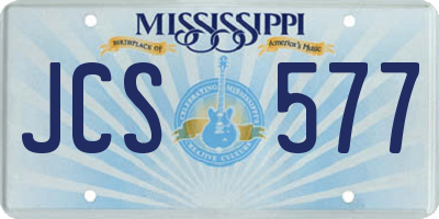 MS license plate JCS577