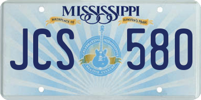 MS license plate JCS580