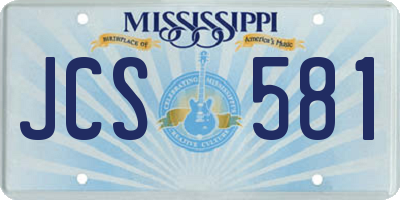 MS license plate JCS581