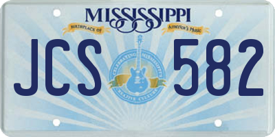 MS license plate JCS582