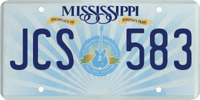 MS license plate JCS583