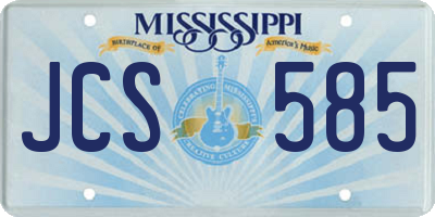 MS license plate JCS585