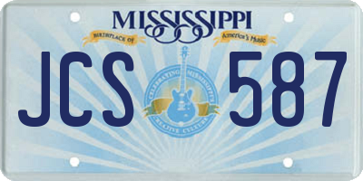MS license plate JCS587