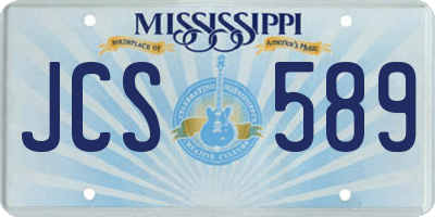 MS license plate JCS589
