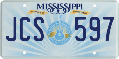 MS license plate JCS597