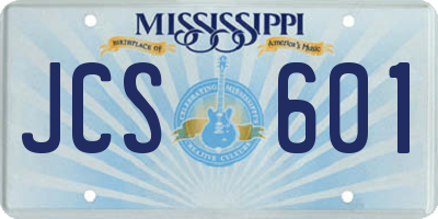 MS license plate JCS601