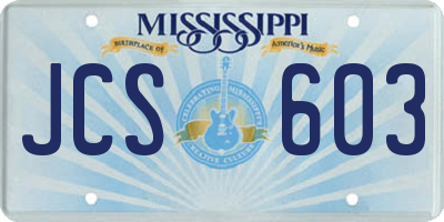 MS license plate JCS603
