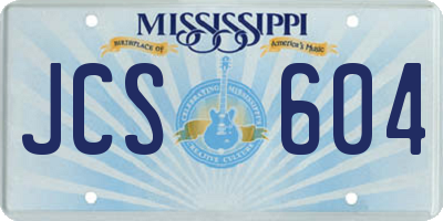 MS license plate JCS604
