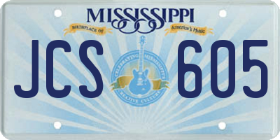 MS license plate JCS605