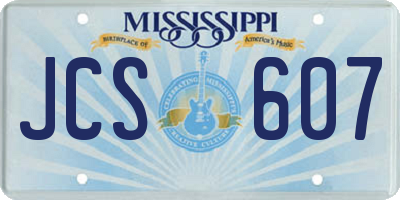MS license plate JCS607