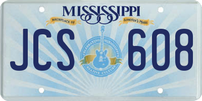 MS license plate JCS608
