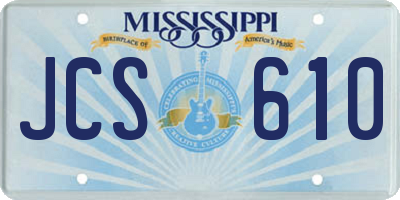 MS license plate JCS610