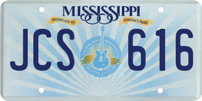 MS license plate JCS616