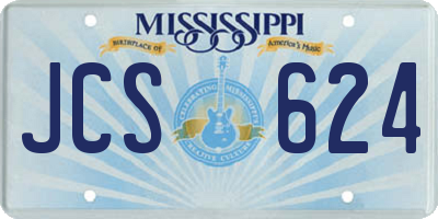 MS license plate JCS624