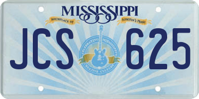 MS license plate JCS625