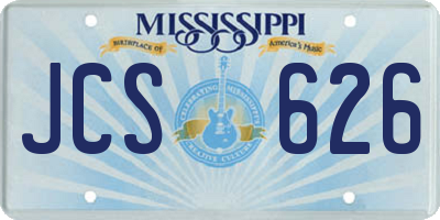 MS license plate JCS626
