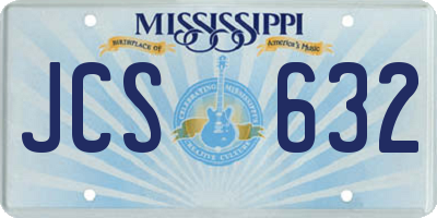 MS license plate JCS632