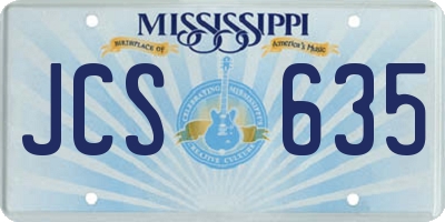 MS license plate JCS635