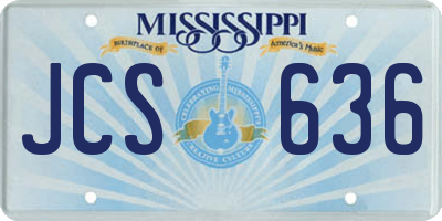 MS license plate JCS636