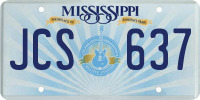 MS license plate JCS637