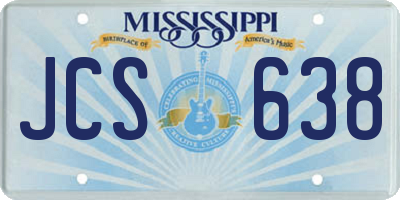 MS license plate JCS638