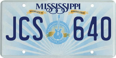 MS license plate JCS640