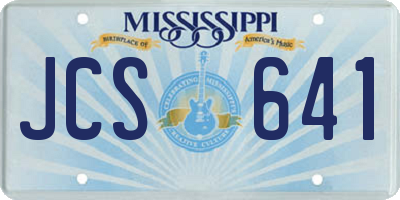 MS license plate JCS641