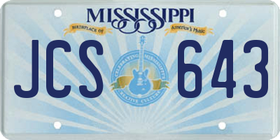 MS license plate JCS643