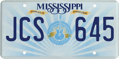 MS license plate JCS645