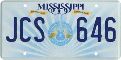 MS license plate JCS646