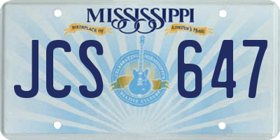 MS license plate JCS647