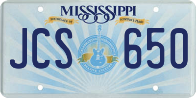 MS license plate JCS650