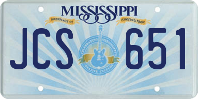 MS license plate JCS651