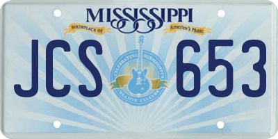 MS license plate JCS653