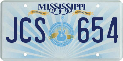 MS license plate JCS654