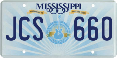 MS license plate JCS660