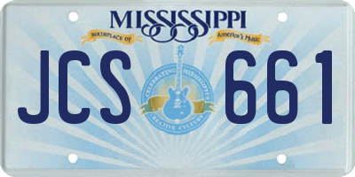 MS license plate JCS661