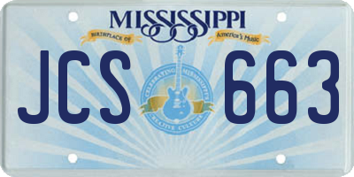 MS license plate JCS663