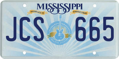 MS license plate JCS665