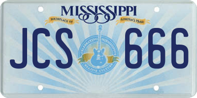MS license plate JCS666