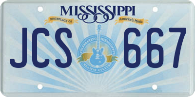 MS license plate JCS667