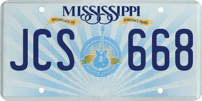 MS license plate JCS668