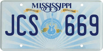 MS license plate JCS669