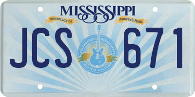 MS license plate JCS671