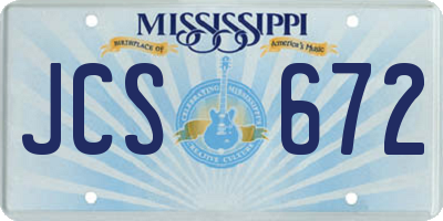 MS license plate JCS672