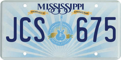 MS license plate JCS675