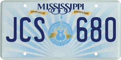 MS license plate JCS680