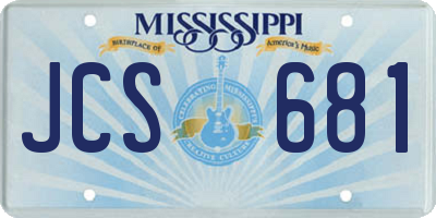 MS license plate JCS681