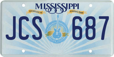 MS license plate JCS687