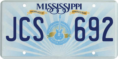 MS license plate JCS692